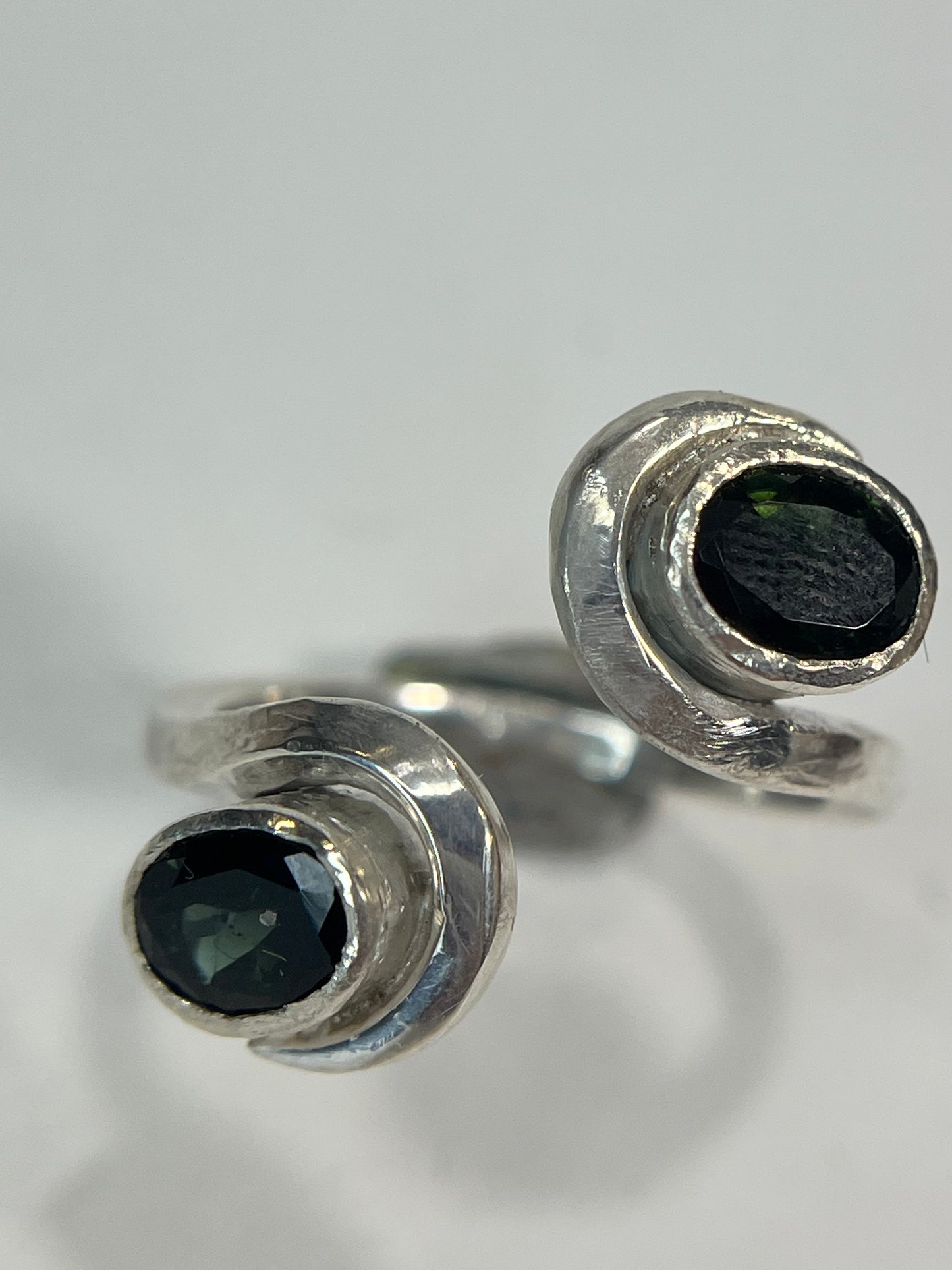 Moss Green Double Tourmaline Ring - Size 8