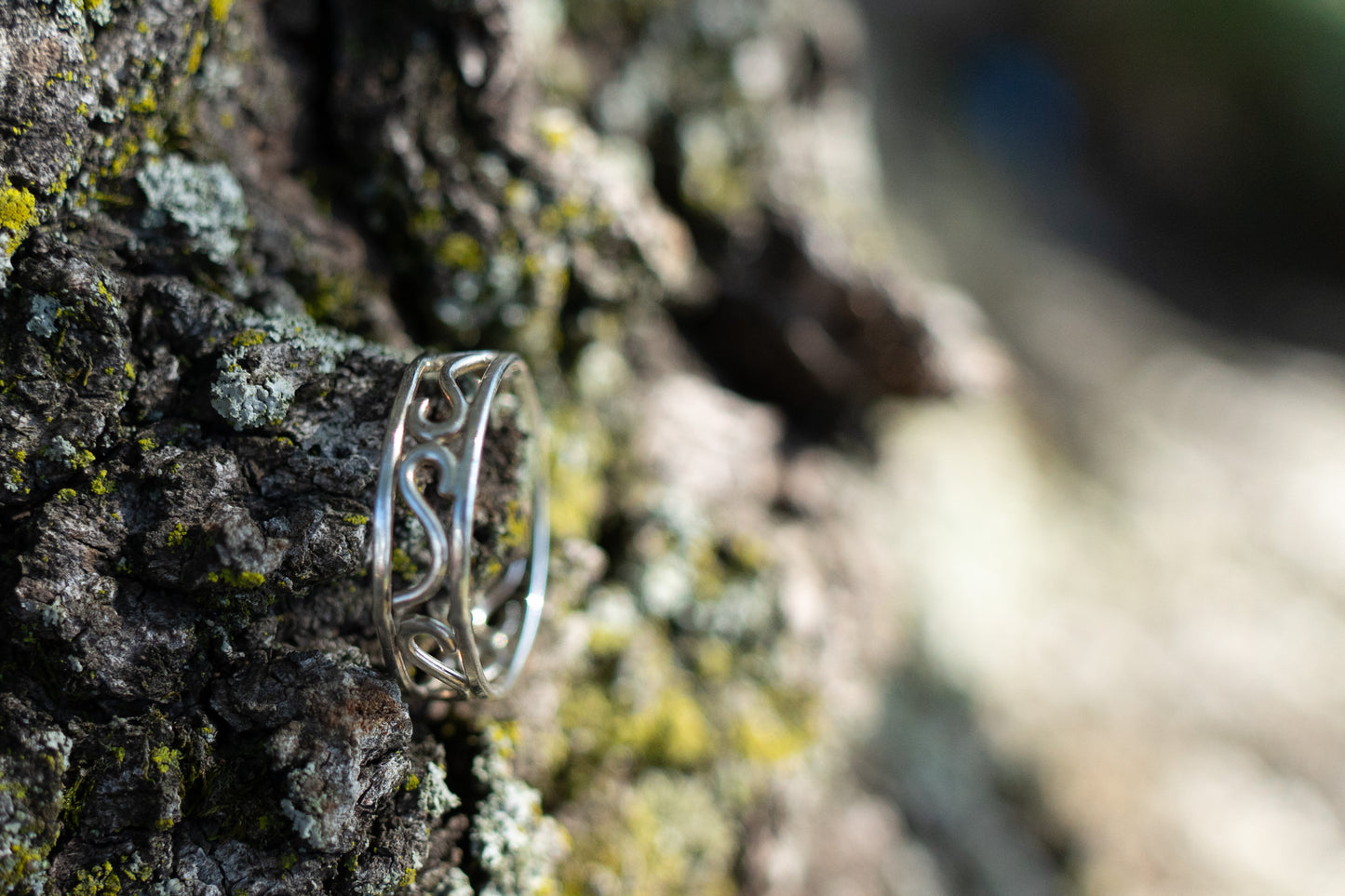 Silver filigree stacking ring