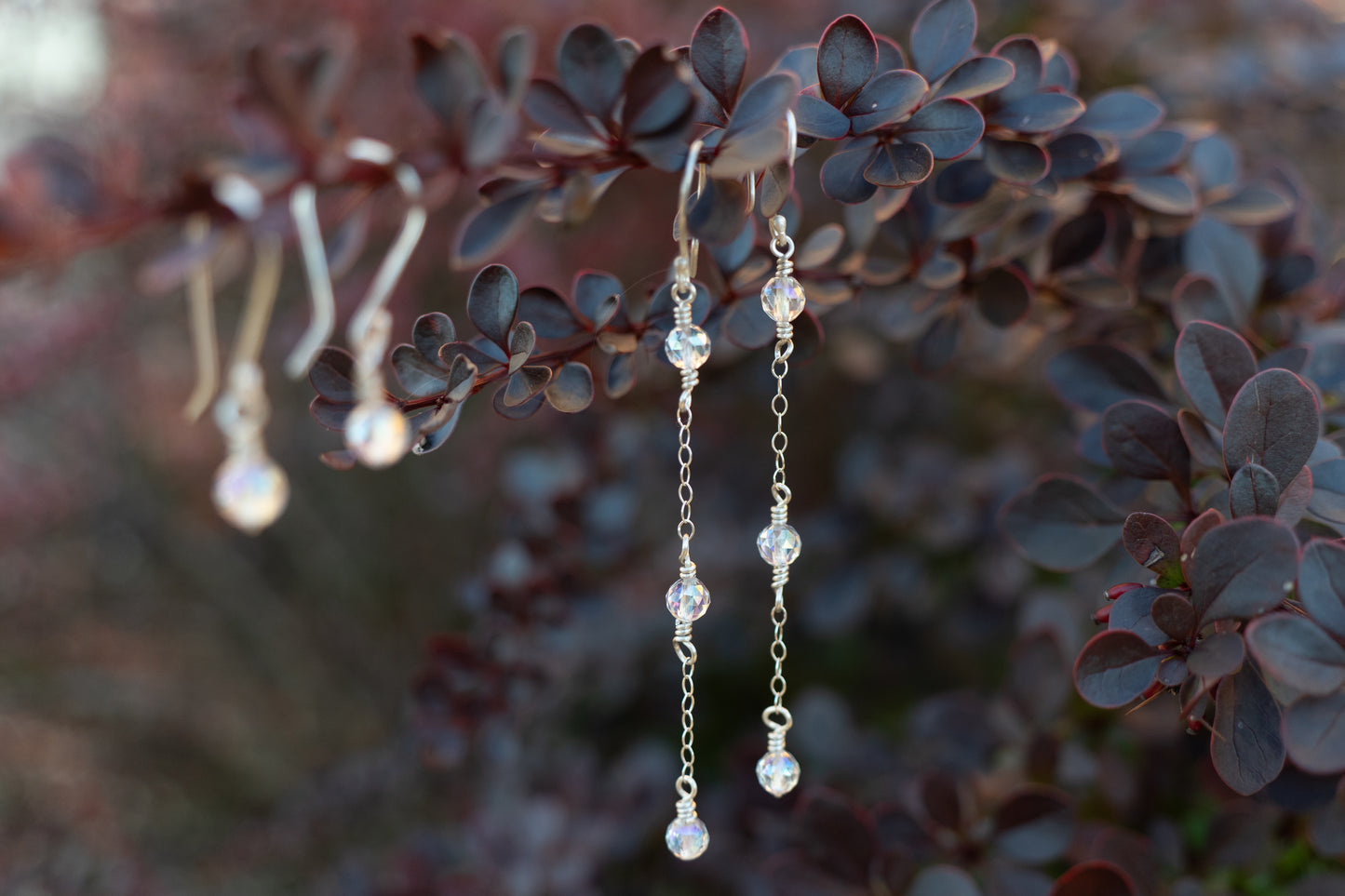 Aura Quartz 3 drop earrings