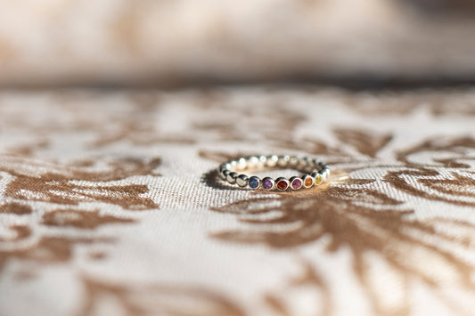 Sunset Gem Bead Ring