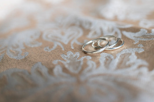 Simple stacking rings silver and gold