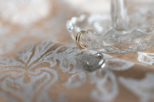 Sterling Silver and 10k Rose gold double banded ear cuff