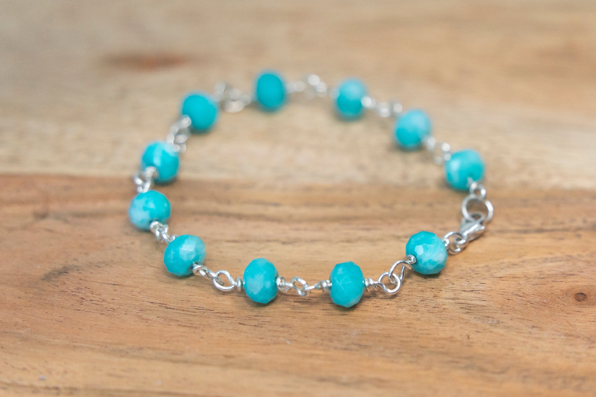 Blue apatite bracelet