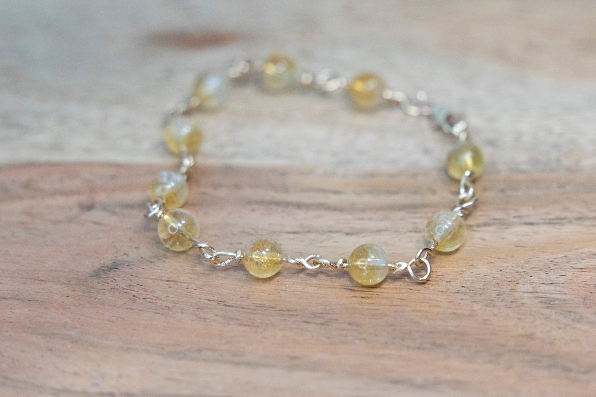 Citrine and gold fill bracelet