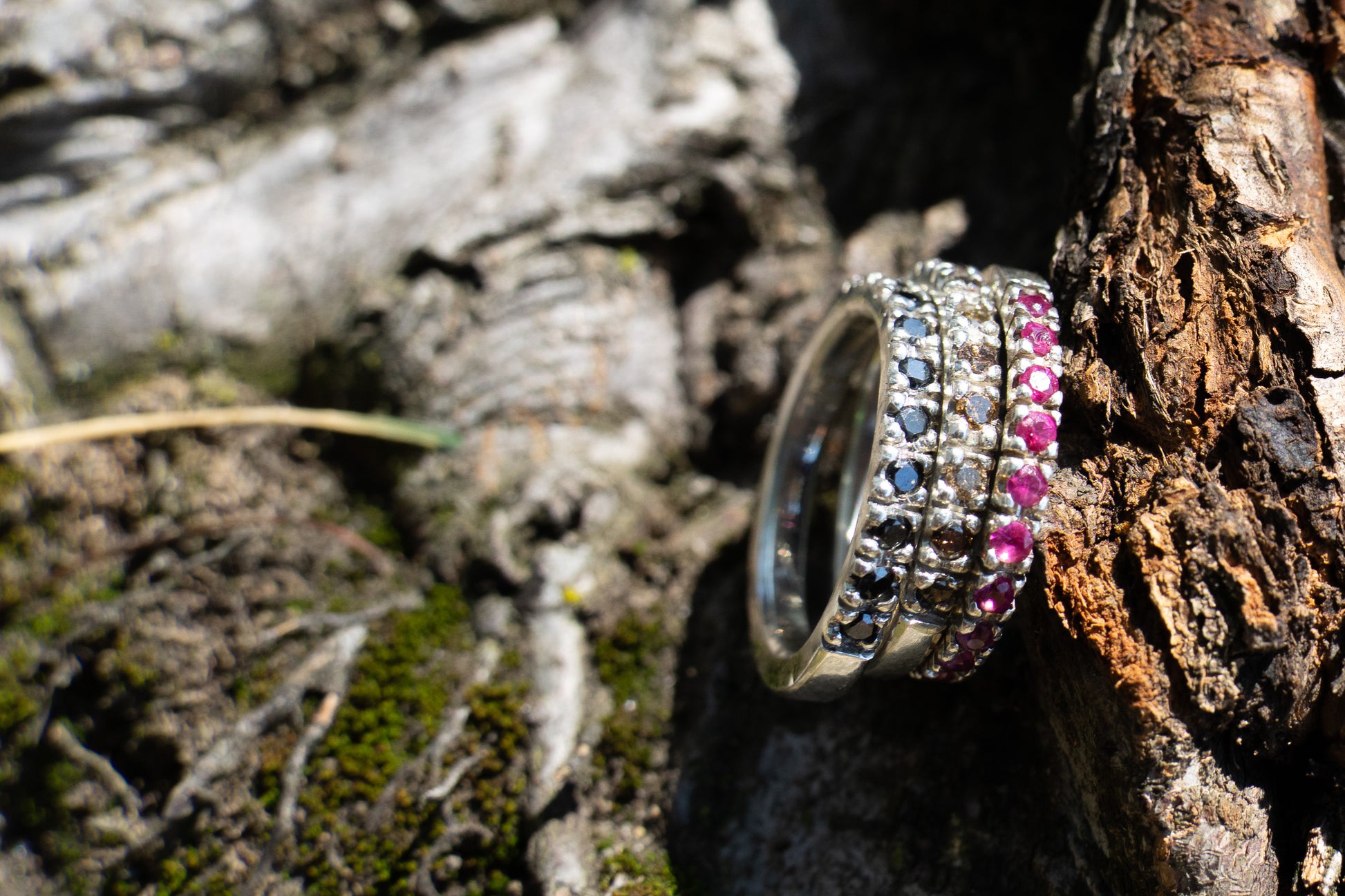 Argentium silver pave ring