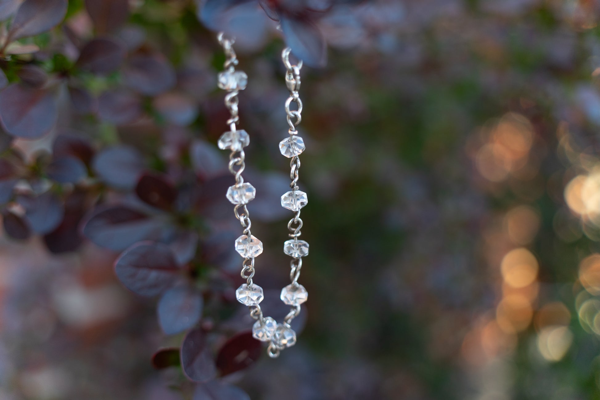 Clear quartz bracelet with silver