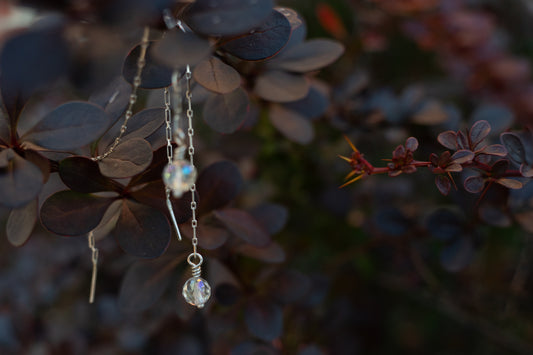 Aura Quartz threader earrings