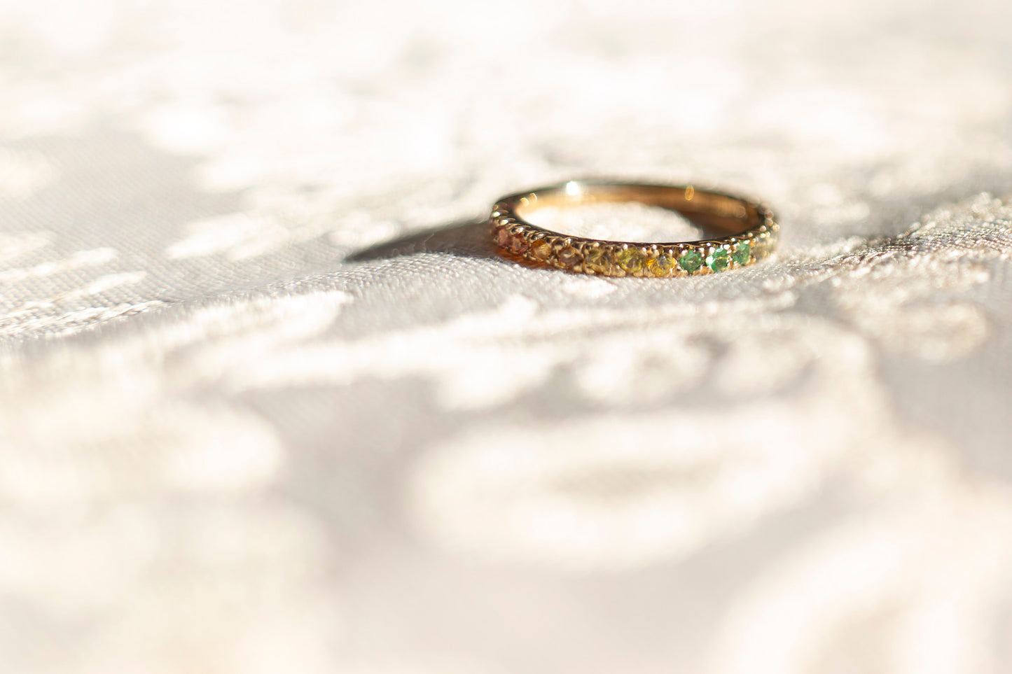 Sunrise Gold Pave Ring