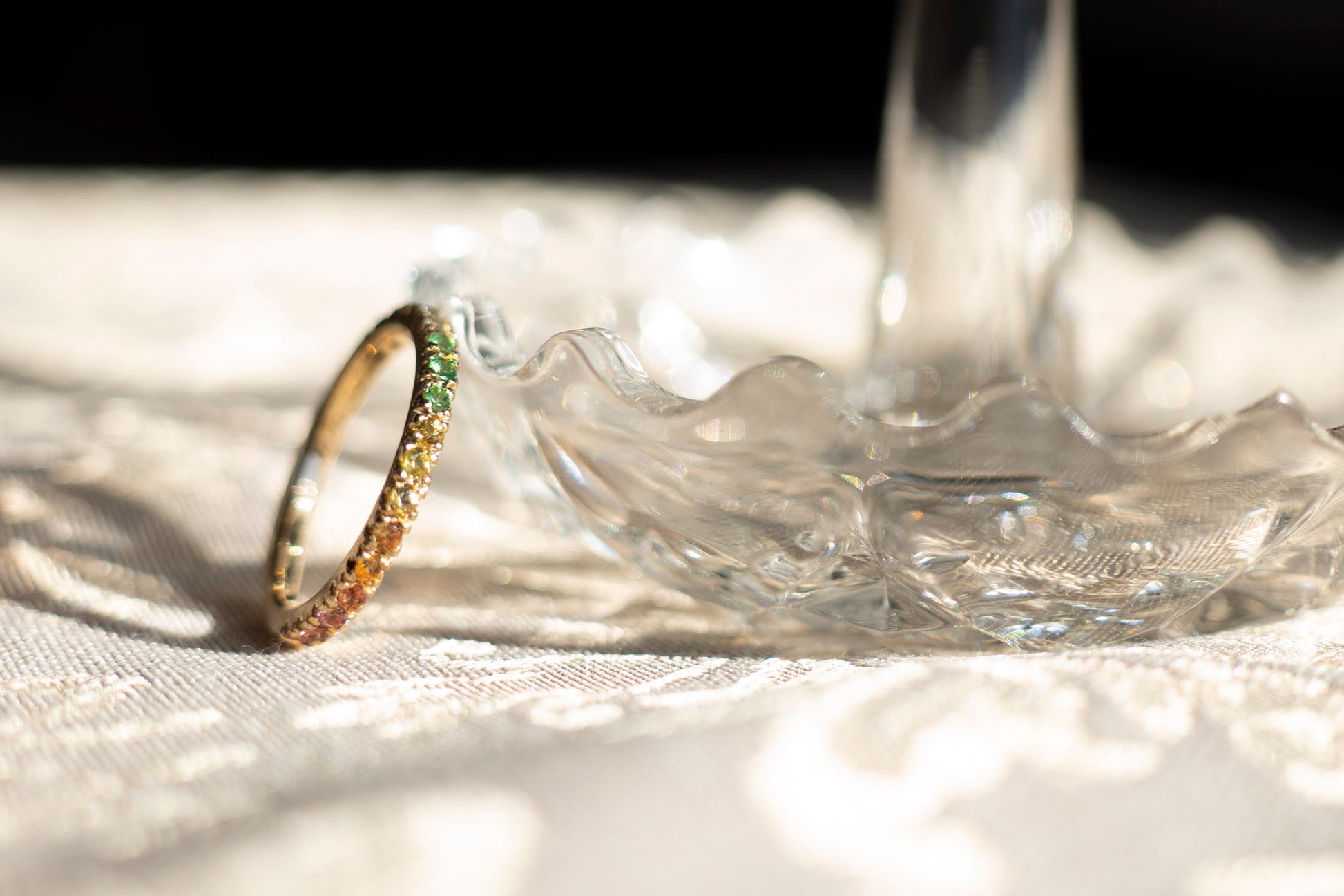 Sunrise Gold Pave Ring