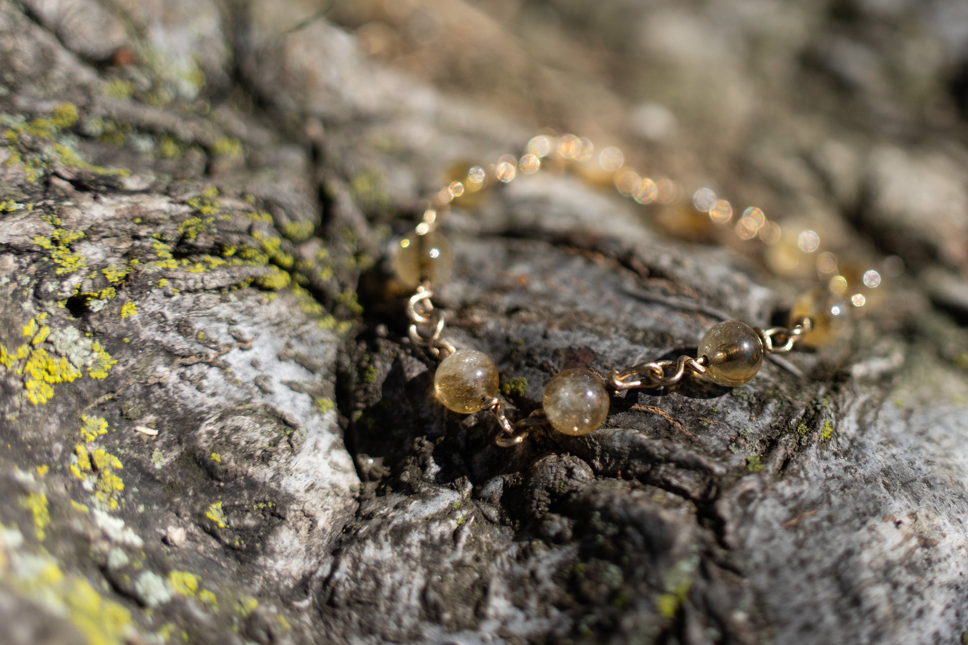 Citrine and gold fill bracelet