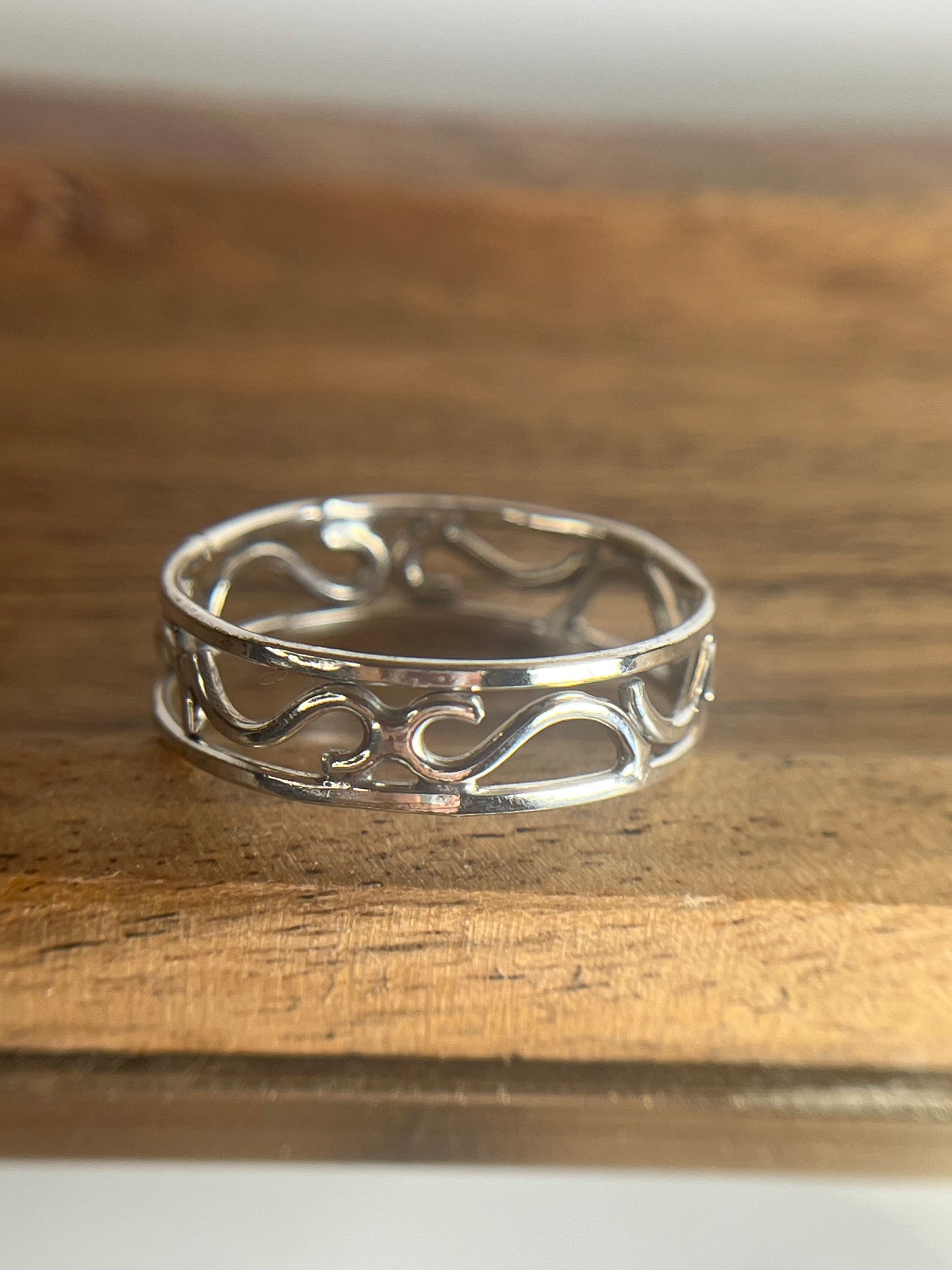 Silver filigree stacking ring