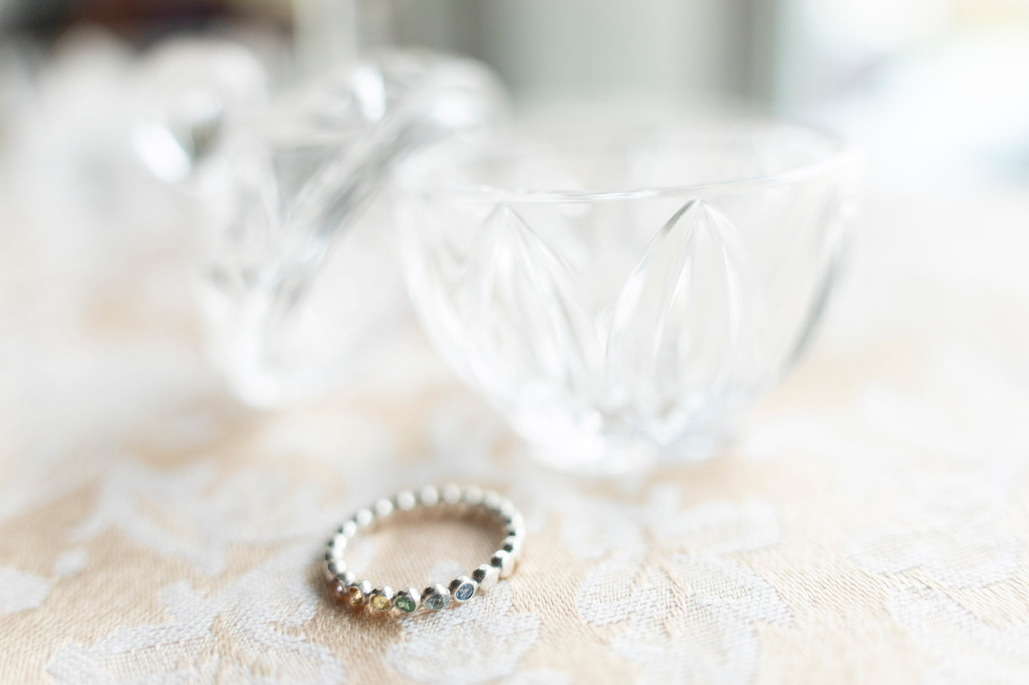 gem bead ring in sunrise sterling silver