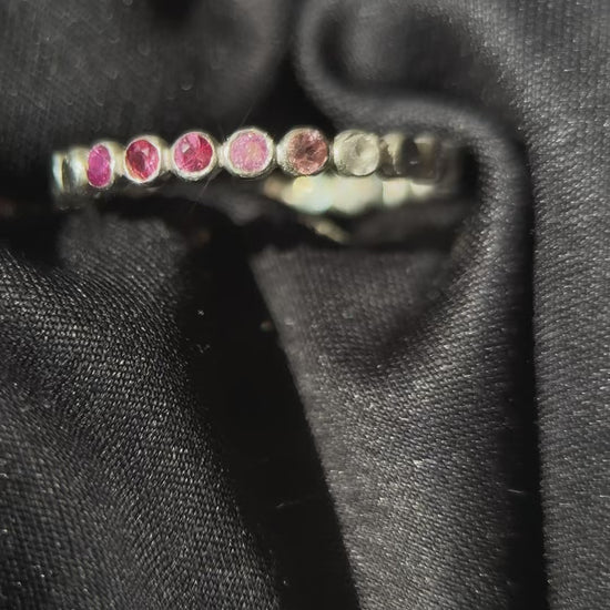 silver and pink ring