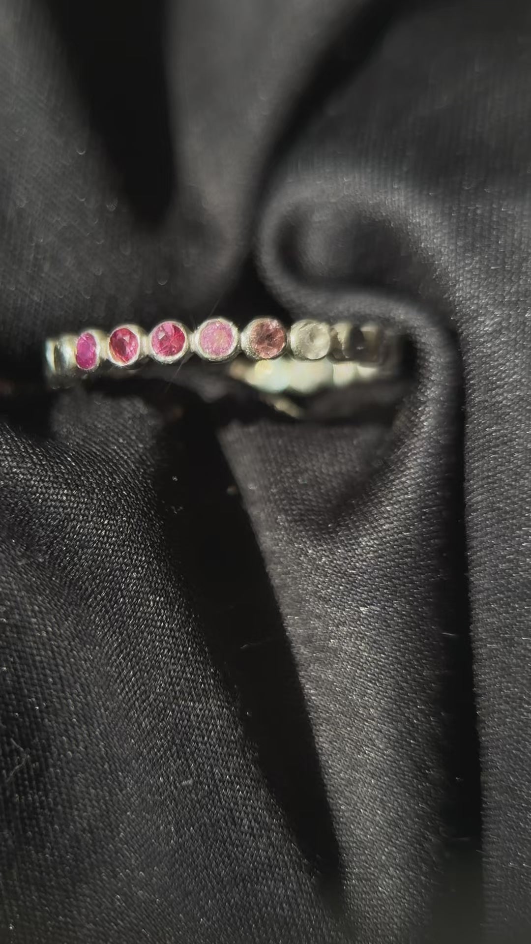 silver and pink ring