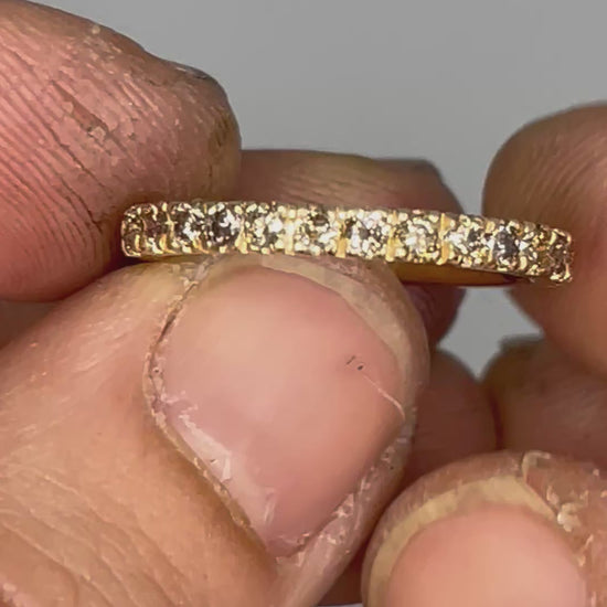 gold diamond pave ring