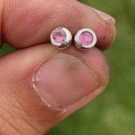 Tourmaline Sterling silver stud earrings