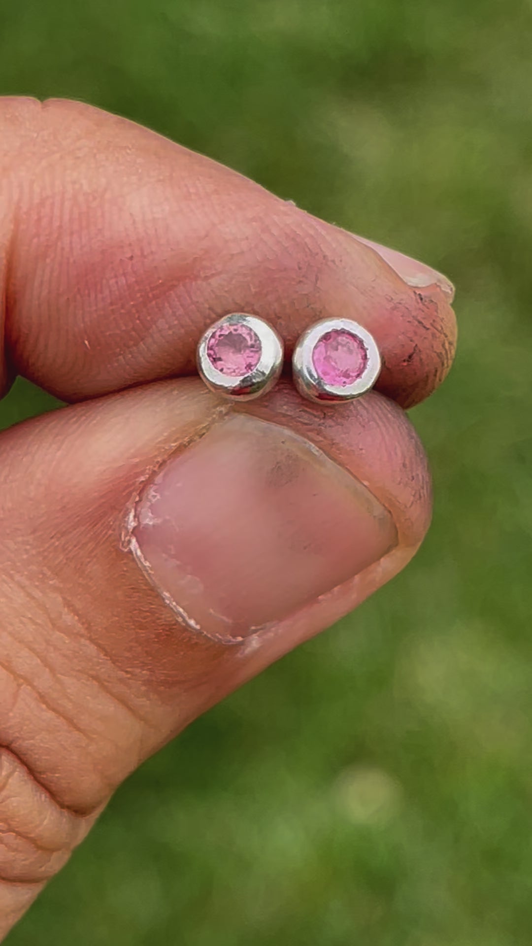 Tourmaline Sterling silver stud earrings