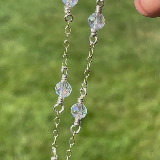 3 drop aura Quartz earrings
