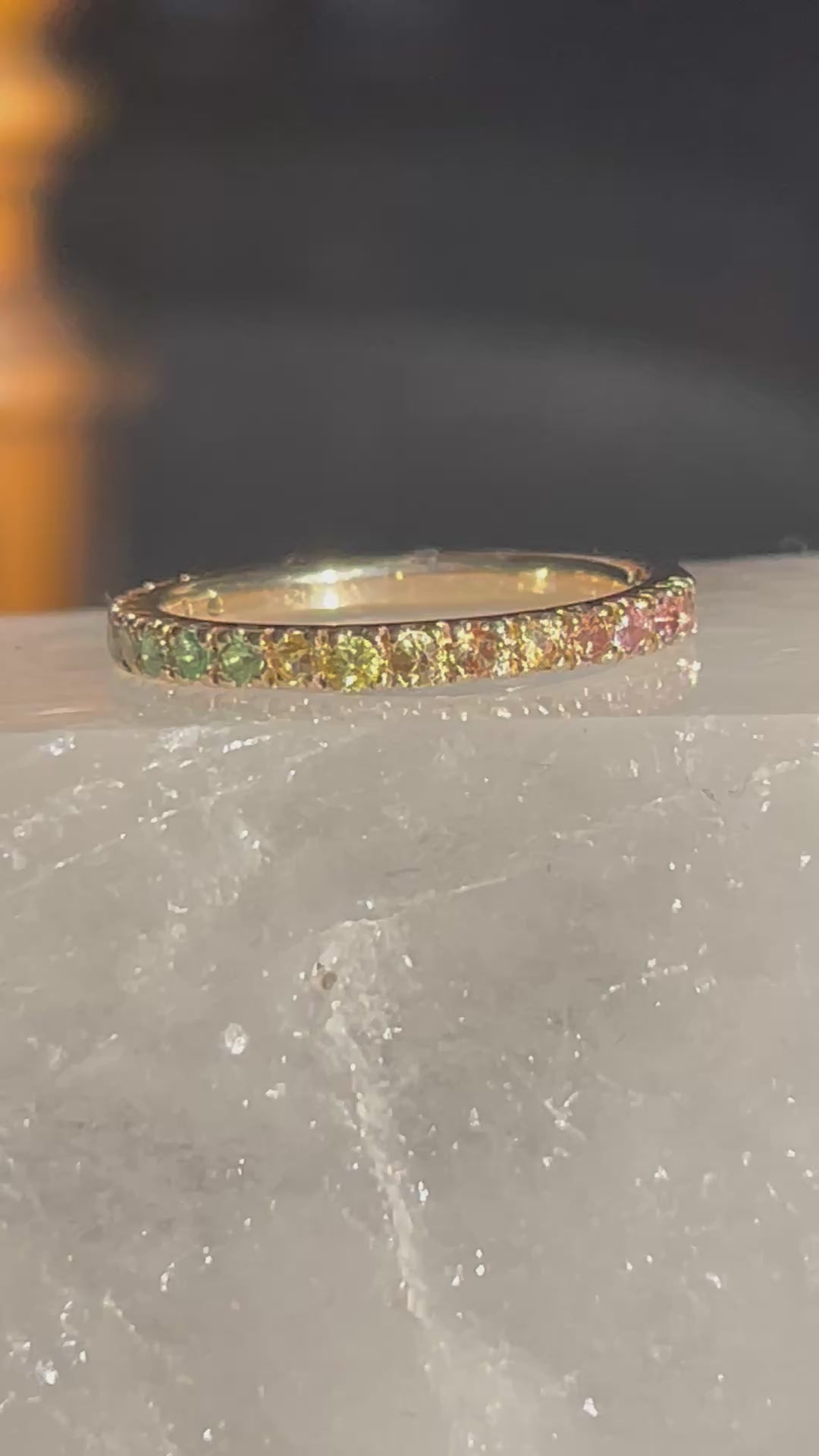 Sunrise gold pave ring