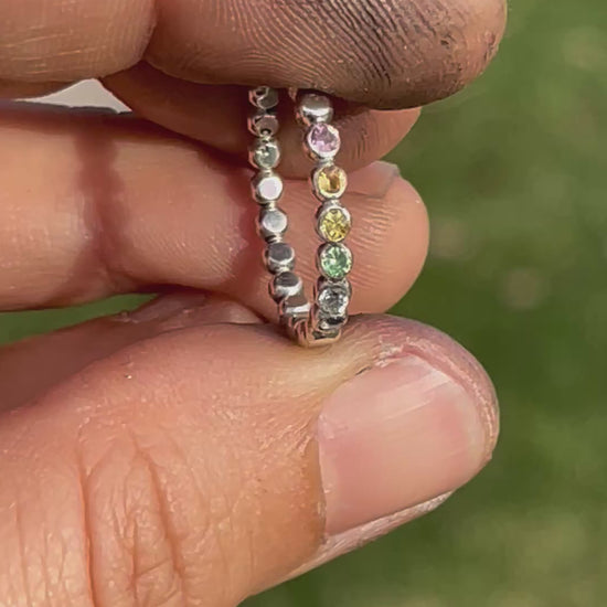 gem bead ring sunrise in sterling silver