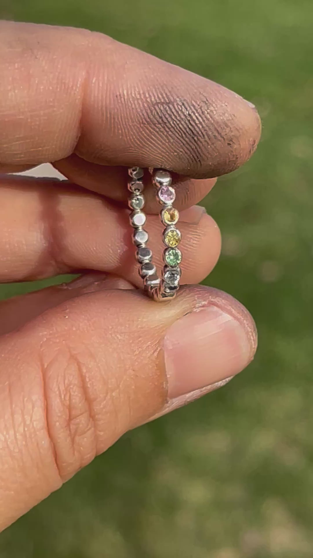 gem bead ring sunrise in sterling silver