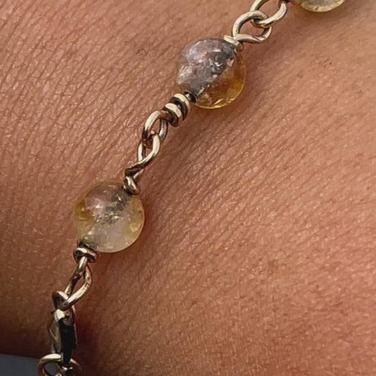 Citrine and gold fill bracelet