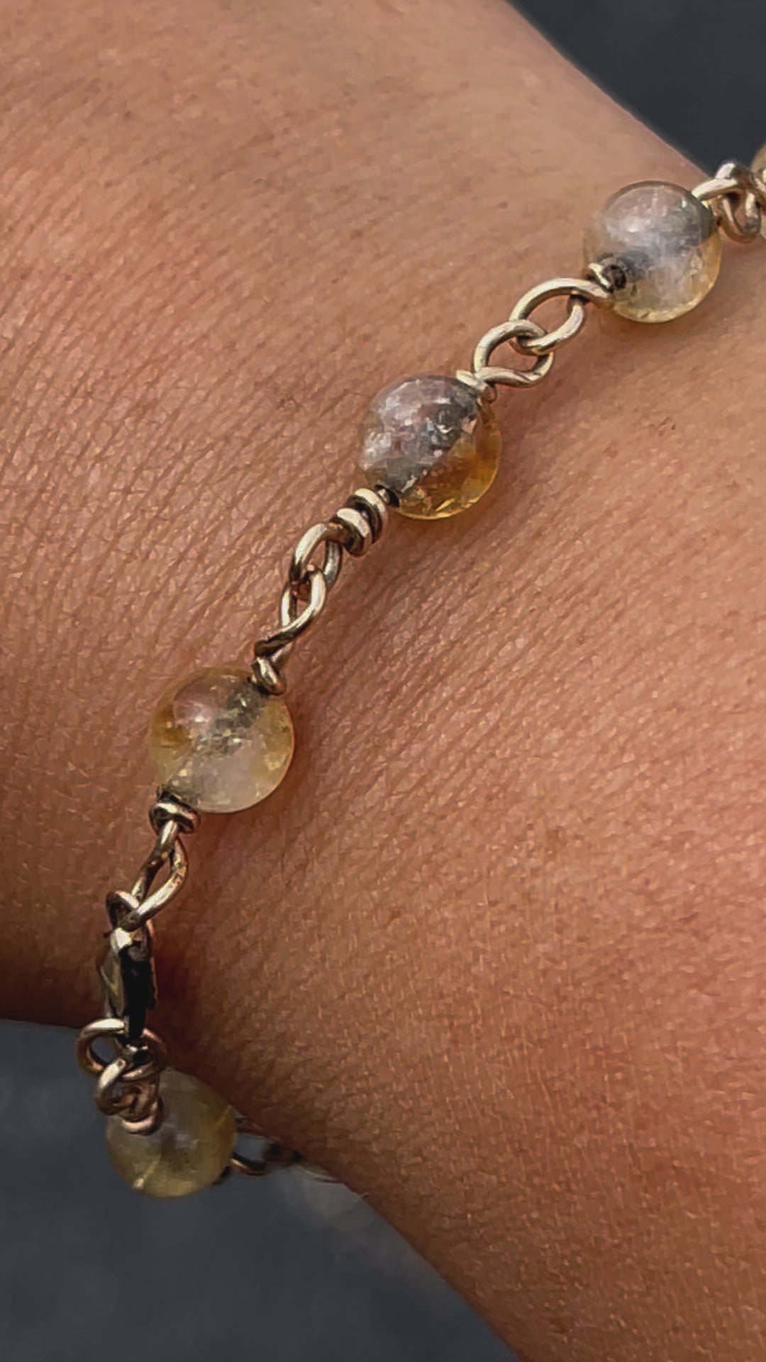 Citrine and gold fill bracelet